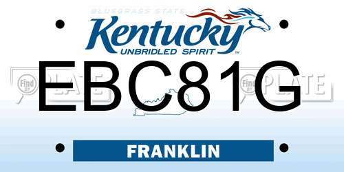 EBC81G Kentucky License Plate