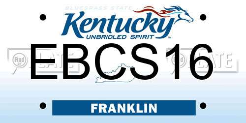 EBCS16 Kentucky License Plate