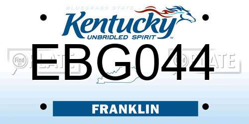 EBG044 Kentucky License Plate