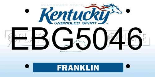 EBG5046 Kentucky License Plate