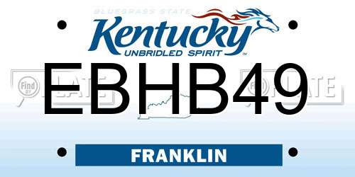 EBHB49 Kentucky License Plate