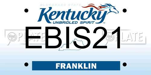 EBIS21 Kentucky License Plate