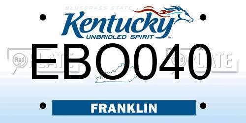 EBO040 Kentucky License Plate