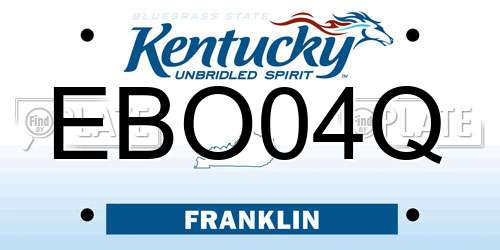 EBO04Q Kentucky License Plate