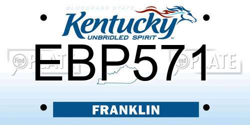 EBP571 Kentucky License Plate