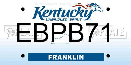 EBPB71 Kentucky License Plate