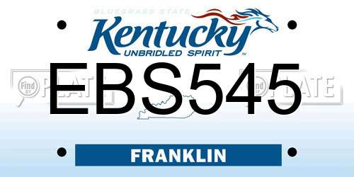 EBS545 Kentucky License Plate