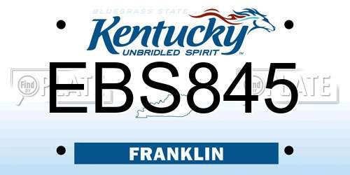 EBS845 Kentucky License Plate