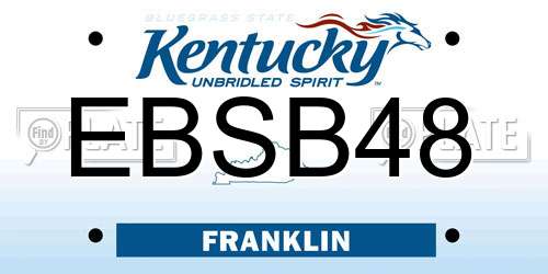 EBSB48 Kentucky License Plate