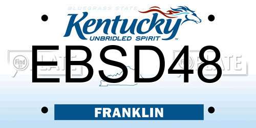 EBSD48 Kentucky License Plate