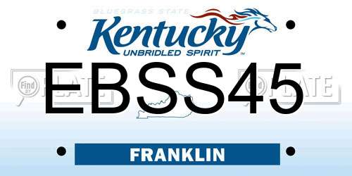 EBSS45 Kentucky License Plate