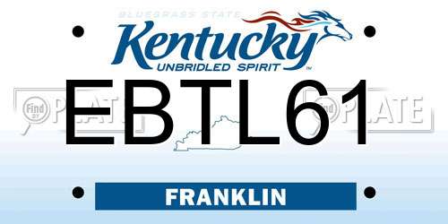 EBTL61 Kentucky License Plate