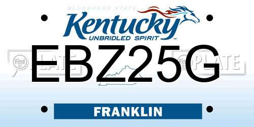 EBZ25G Kentucky License Plate