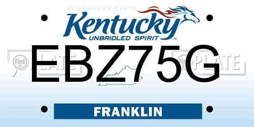 EBZ75G Kentucky License Plate