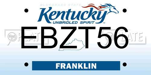 EBZT56 Kentucky License Plate
