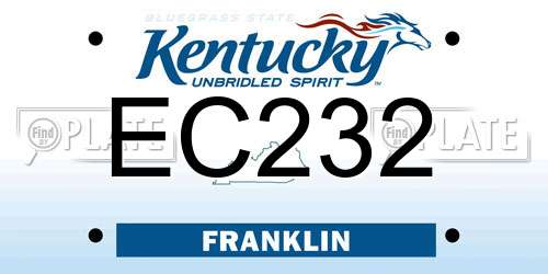 EC232 Kentucky License Plate