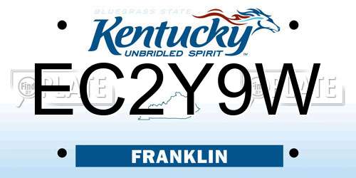 EC2Y9W Kentucky License Plate