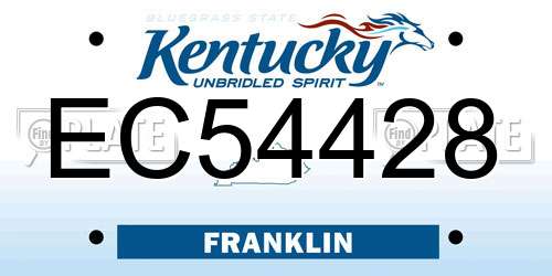 EC54428 Kentucky License Plate