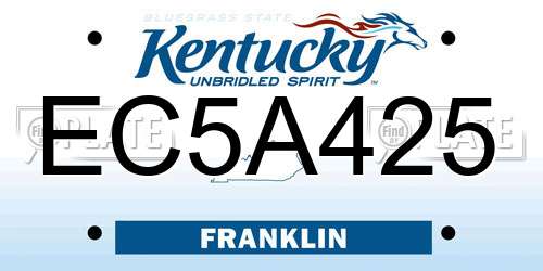 EC5A425 Kentucky License Plate