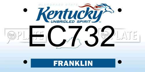 EC732 Kentucky License Plate
