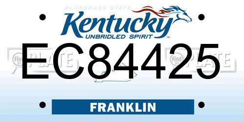 EC84425 Kentucky License Plate