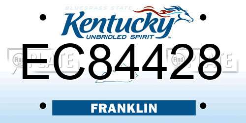 EC84428 Kentucky License Plate
