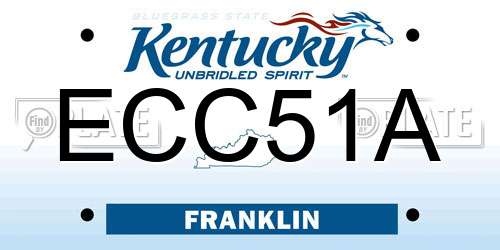 ECC51A Kentucky License Plate
