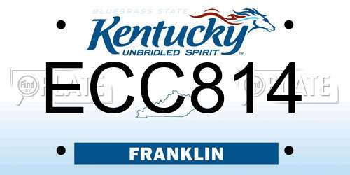 ECC814 Kentucky License Plate