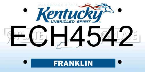 ECH4542 Kentucky License Plate