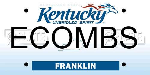 ECOMBS Kentucky License Plate