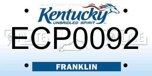 ECP0092 Kentucky License Plate