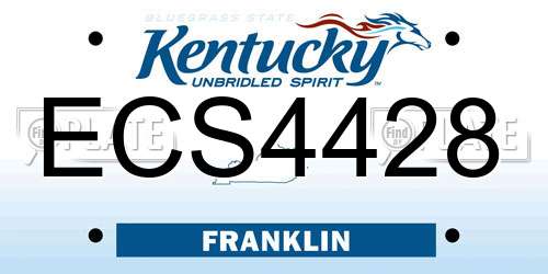 ECS4428 Kentucky License Plate