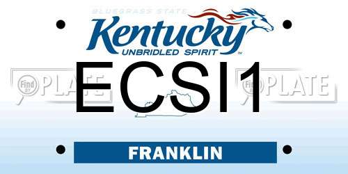 ECSI1 Kentucky License Plate