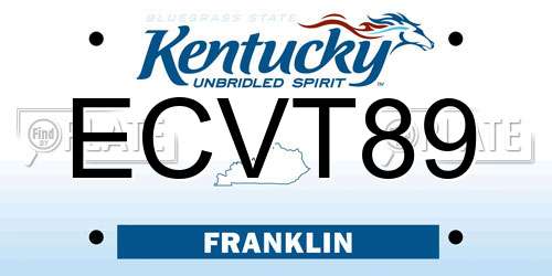 ECVT89 Kentucky License Plate