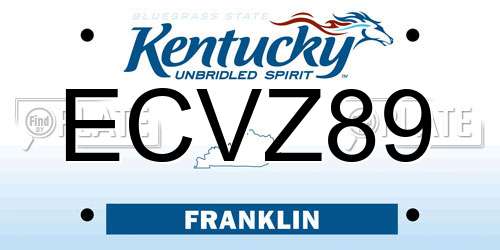 ECVZ89 Kentucky License Plate
