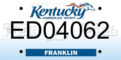 ED04062 Kentucky License Plate