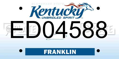 ED04588 Kentucky License Plate