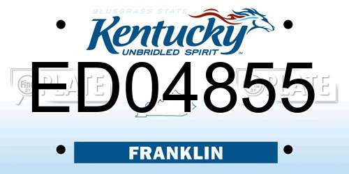 ED04855 Kentucky License Plate