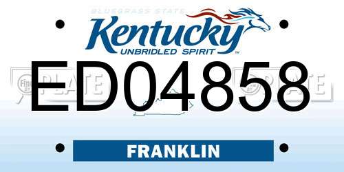 ED04858 Kentucky License Plate
