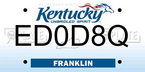 ED0D8Q Kentucky License Plate