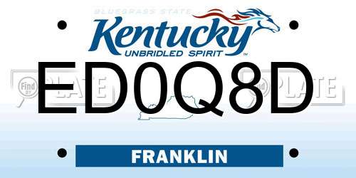 ED0Q8D Kentucky License Plate