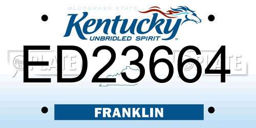 ED23664 Kentucky License Plate