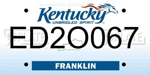 ED2O067 Kentucky License Plate