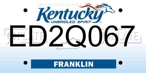 ED2Q067 Kentucky License Plate