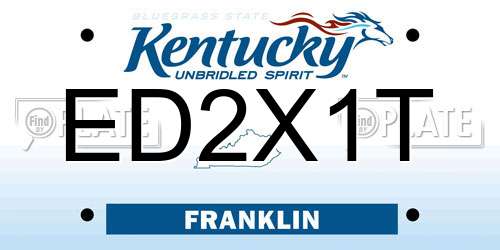 ED2X1T Kentucky License Plate