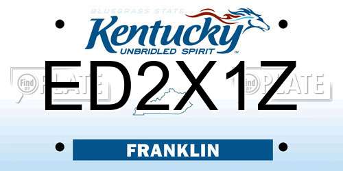 ED2X1Z Kentucky License Plate