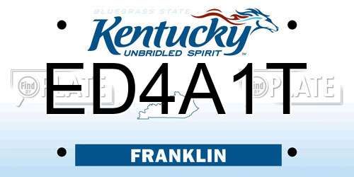 ED4A1T Kentucky License Plate