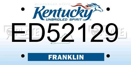 ED52129 Kentucky License Plate