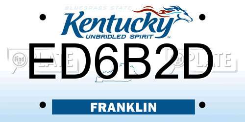 ED6B2D Kentucky License Plate