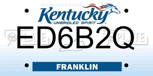 ED6B2Q Kentucky License Plate